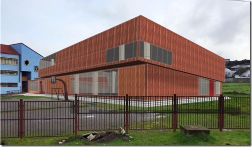 Diseño Gimnasio Escuela Oriente de Quellón